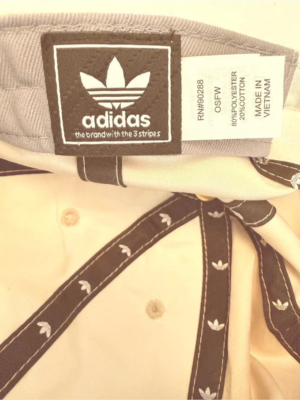 Adidas Trefoil Beige Faux Suede Adjustable Baseball Hat Cap Unisex